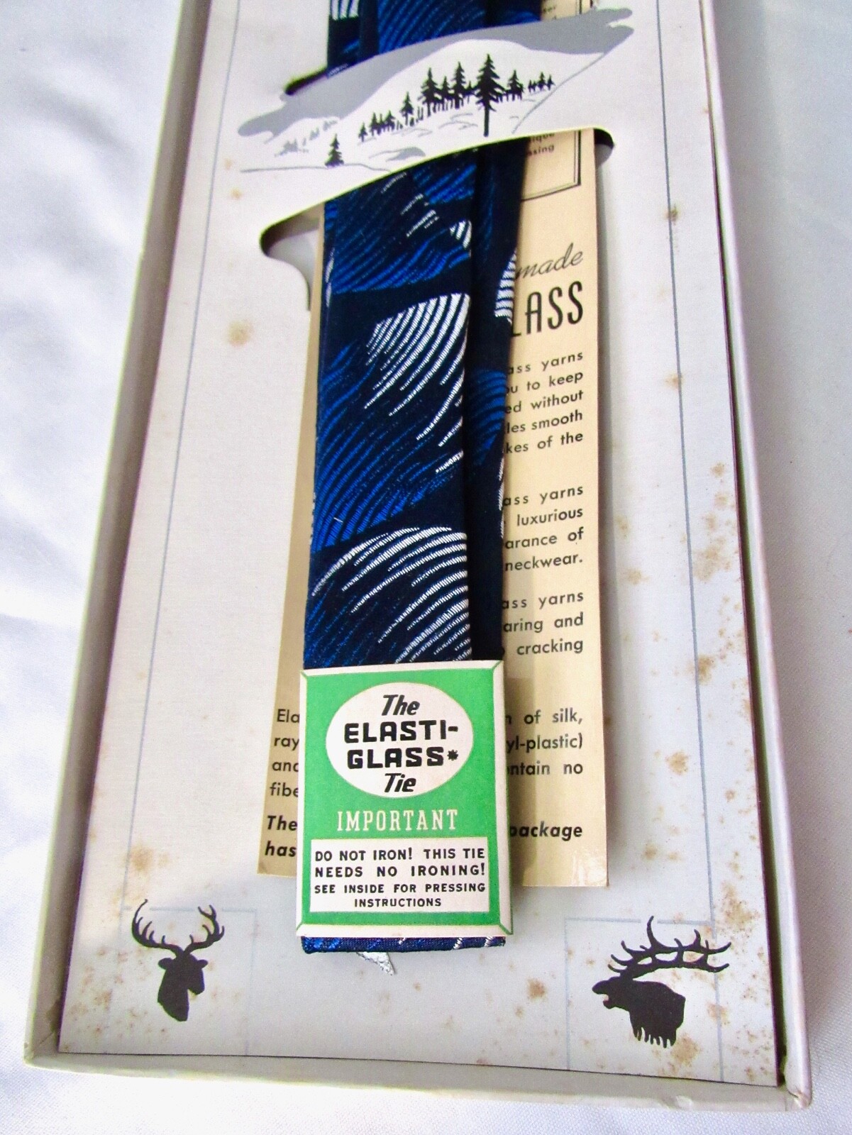 ULTRA RARE VTG Elasti-Glass Necktie New In Box 40s Art Deco ATOMIC Can’t FindAny