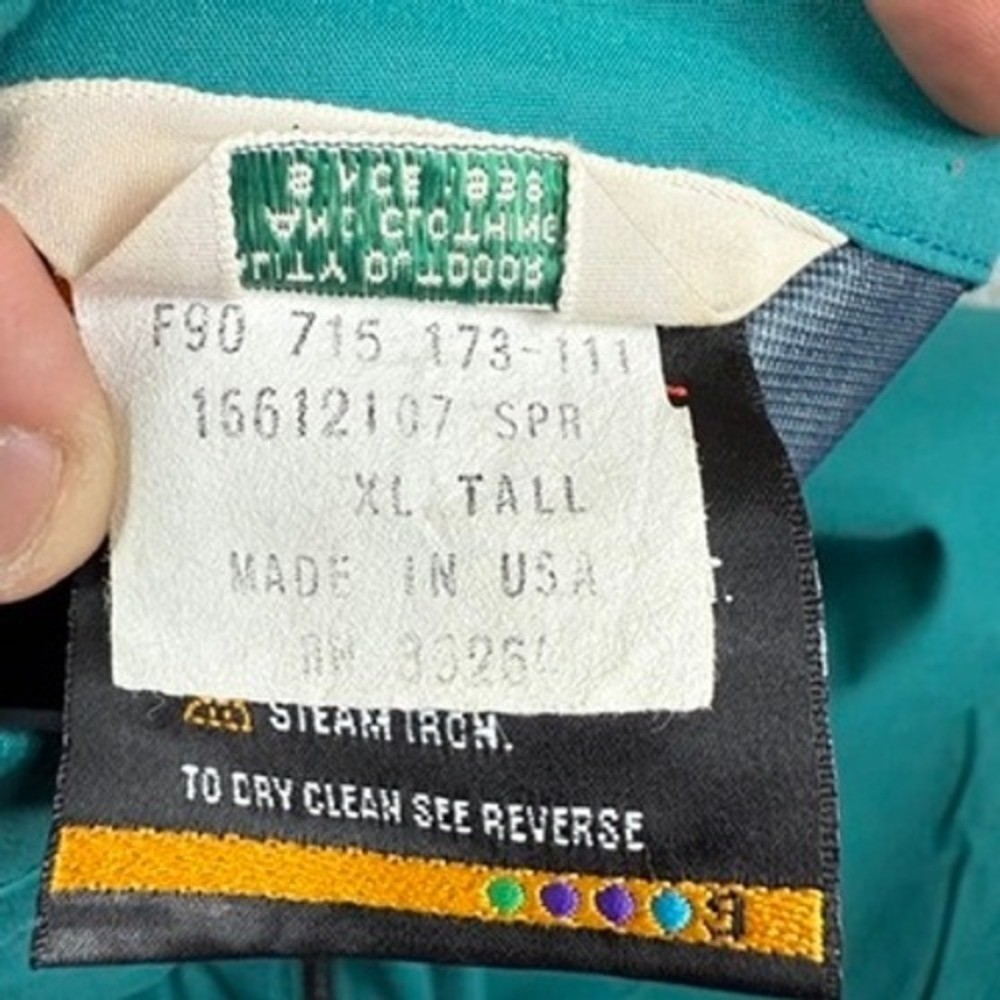 Vintage REI XL Tall Teal Green Zip Off Rain Pants Lightweight Waterproof USA
