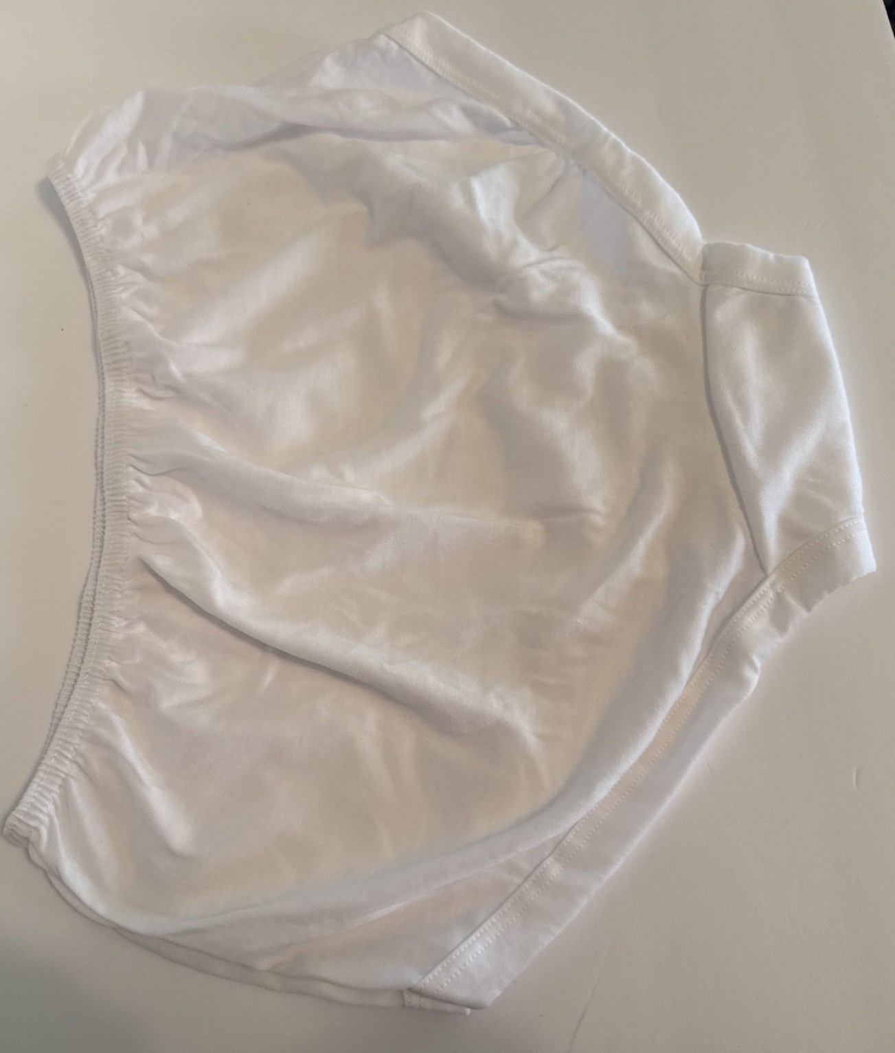 Vintage Gragero Cotton Nylon Blend Wide Double Gusset Pantie Sz Large White New