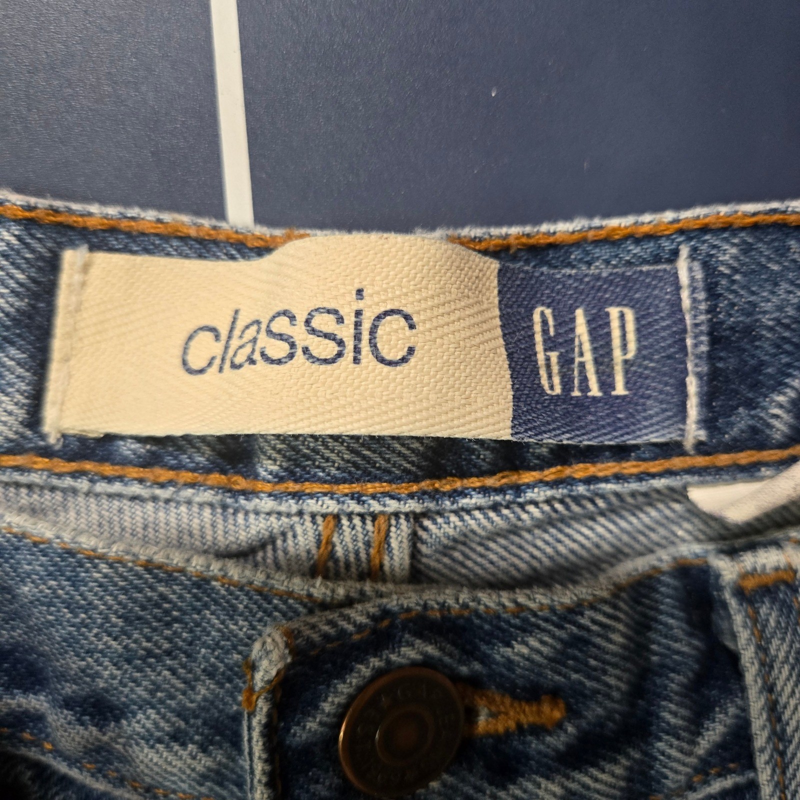 Vintage Gap Classic Blue Jeans High Rise Straight Leg Denim Size 12 Ankle