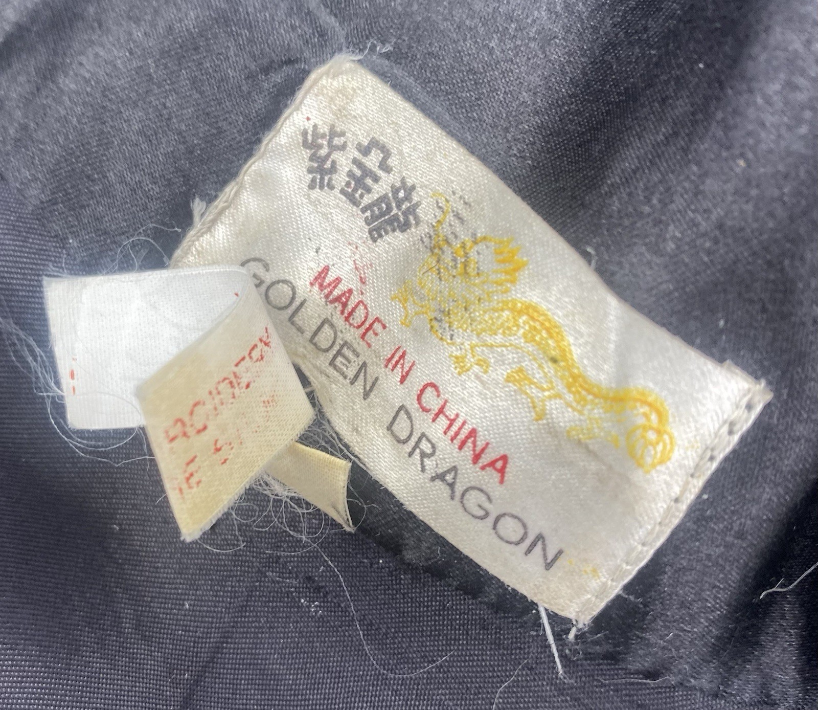 Vintage Golden Dragon Hand Embroidered Silk Robe Size X-LARGE