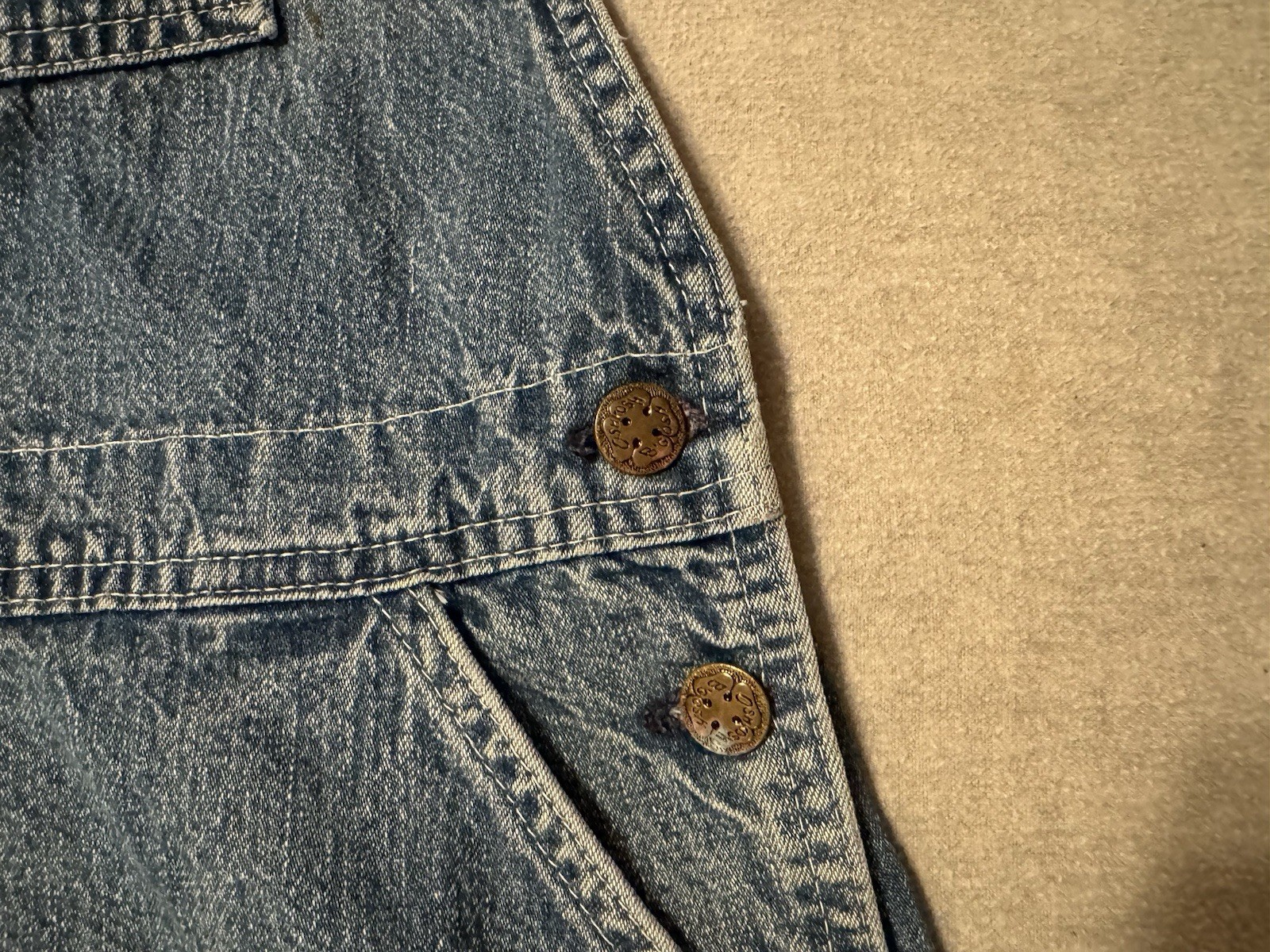 Vintage USA OshKosh B’Gosh Vestbak Denim Overalls Jumper Dress Small Grunge 90s