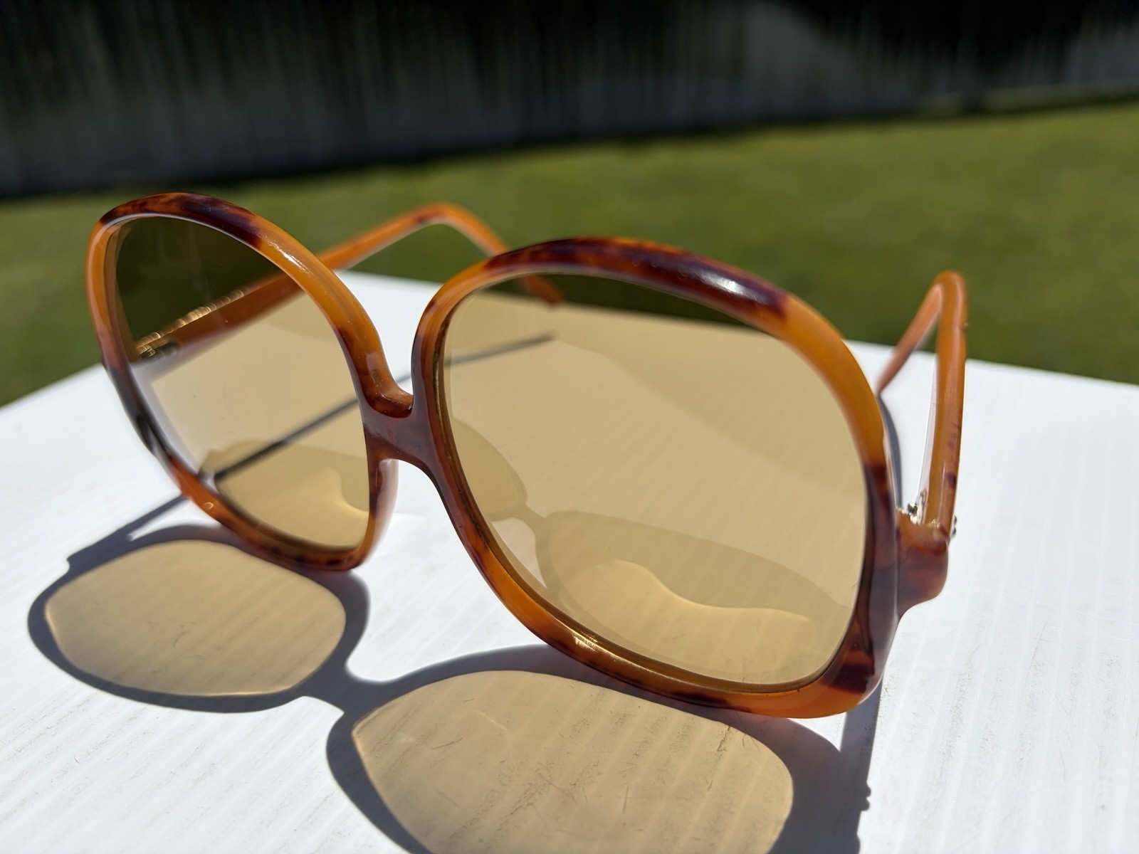 vtg Oversized Sunglasses Tortoise Shell Lucite – Japan 461 Retro Mod
