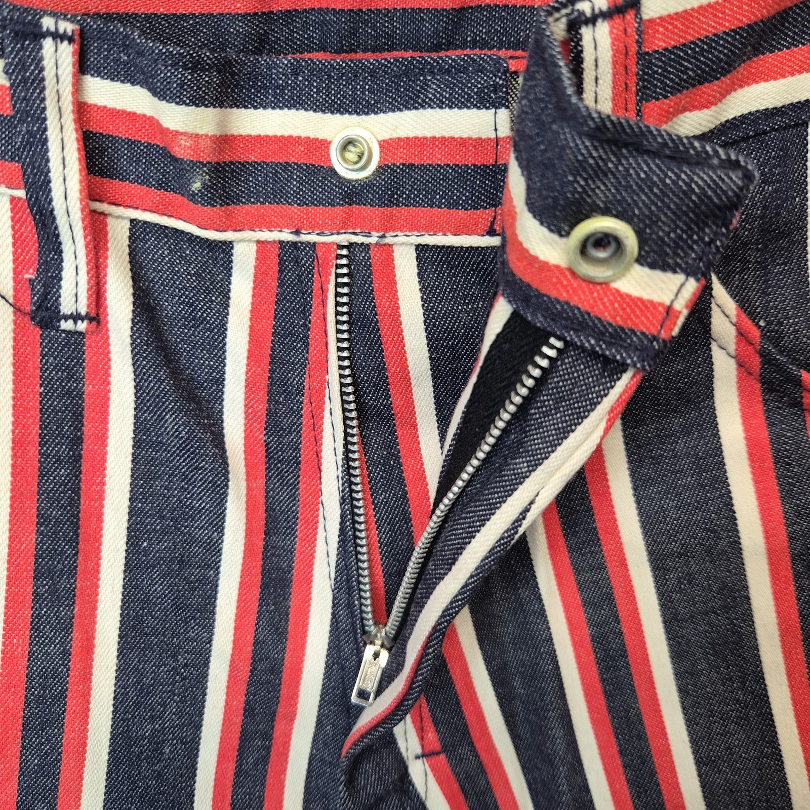New Vintage 70s Flared Easy Riders Jeans by Barrow Red White Blue Striped 30×30