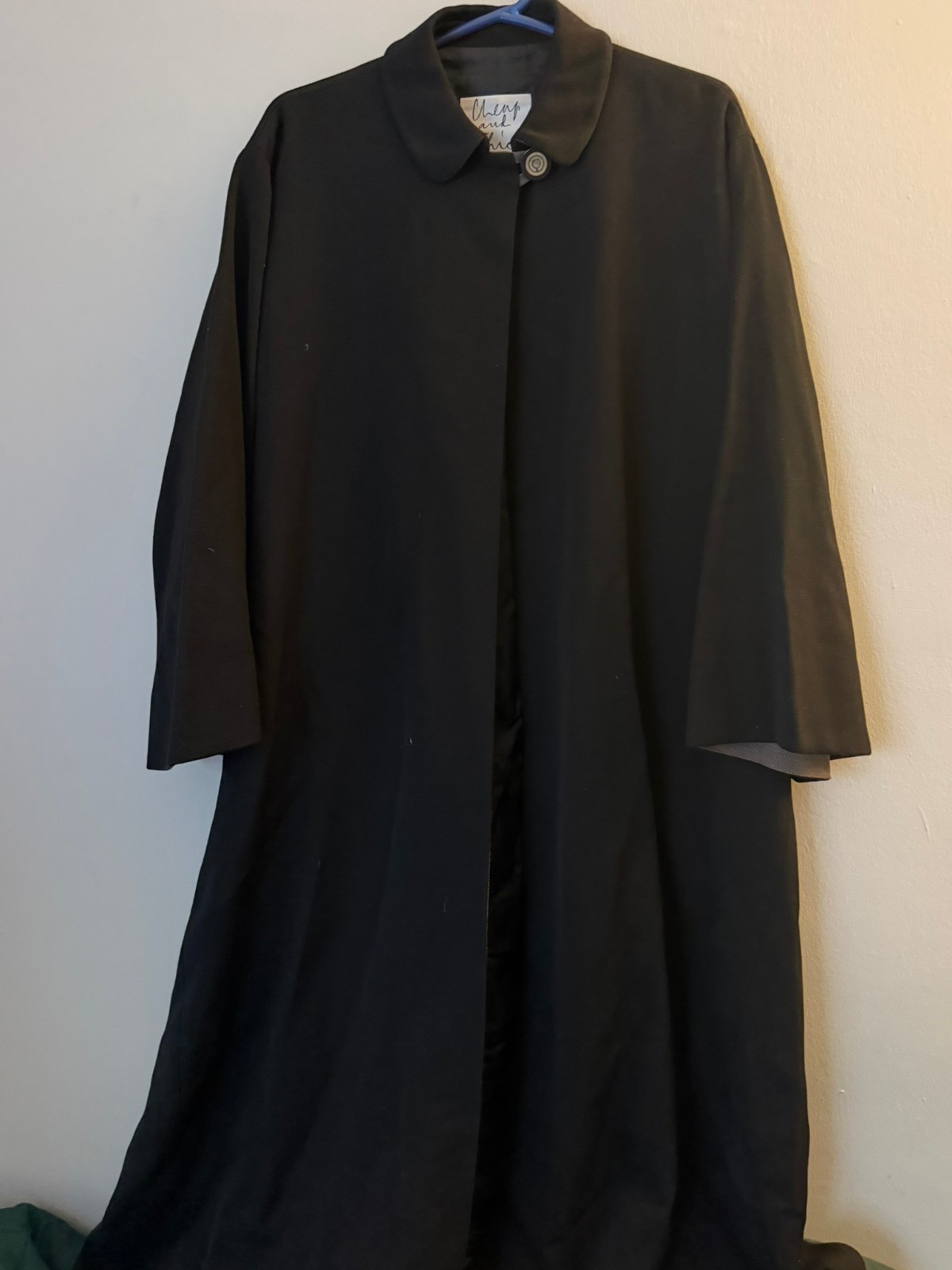 CHEAP and CHIC by Moschino coat one button long pelerine 90s RARE black US sze 8