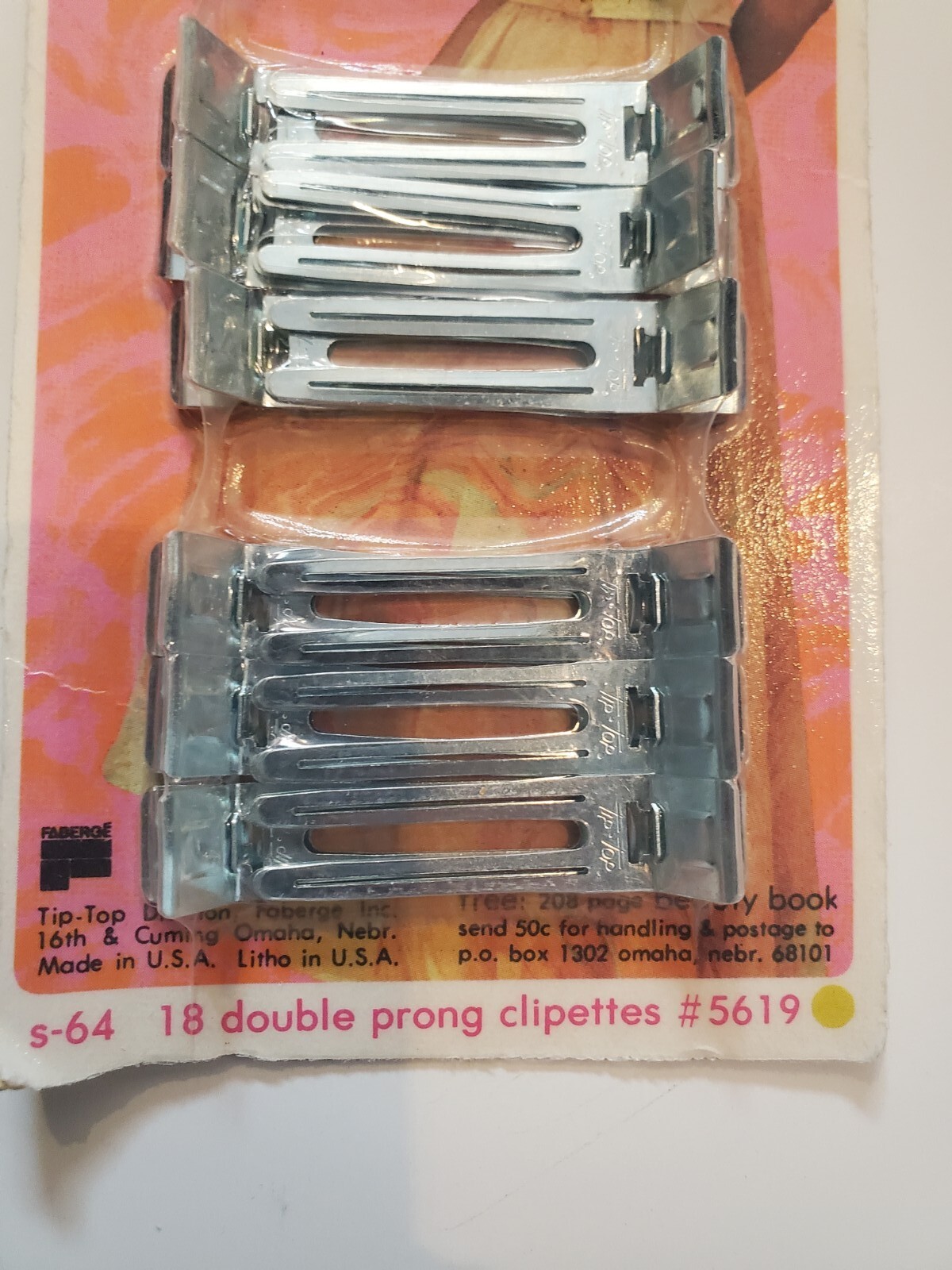 Vintage Tip Top Clipettes Double Prong 18 NEW 5619 Decor Retro 70s Hair