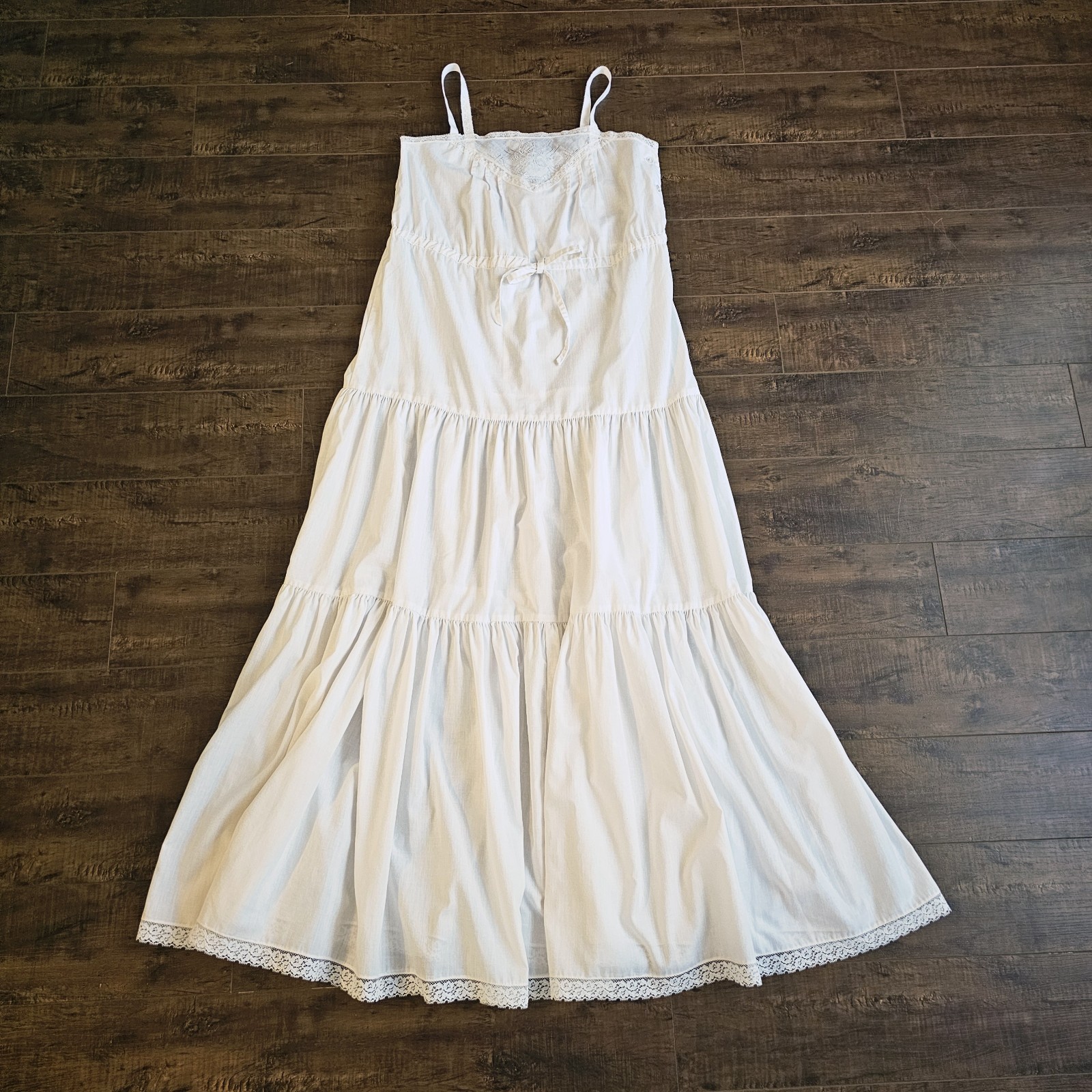 Vintage 70’s Young Edwardian Arpeja Embroidered Maxi Sun Dress sz 9/S Wedding