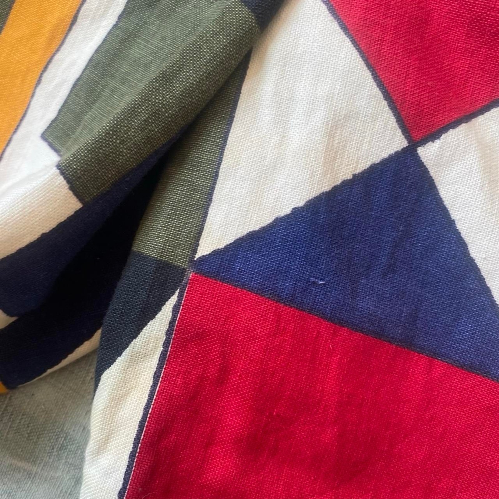 1960s geometric pattern cotton side zip shorts