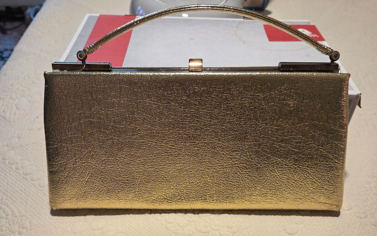 Vintage 1960s Glide-Away Gold Evening Handbag Lisa M