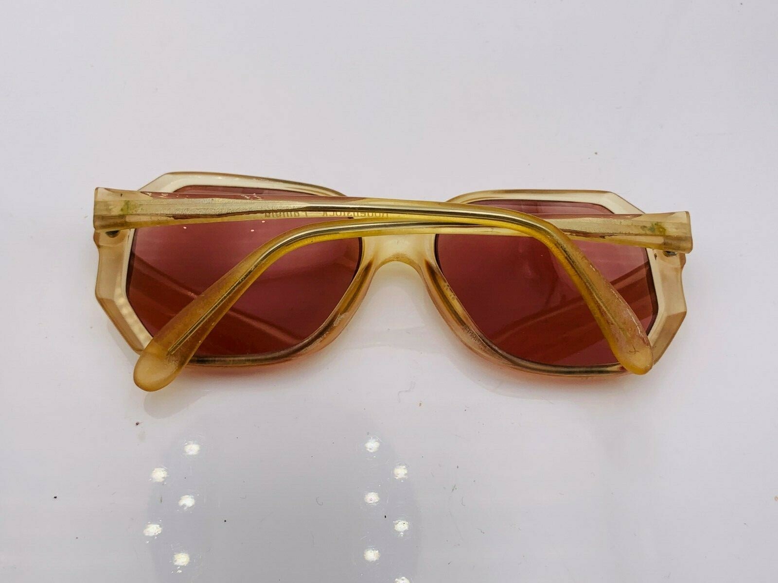 Vintage Rodenstock Pamela Pearl Yellow Oval Butterfly Sunglasses FRAMES ONLY