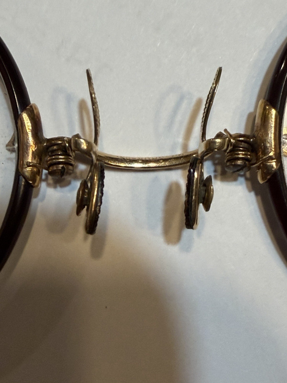 Victorian 1800s ANTIQUE PINCE NEZ RIMLESS GLASSES WITH HAIR PIN
