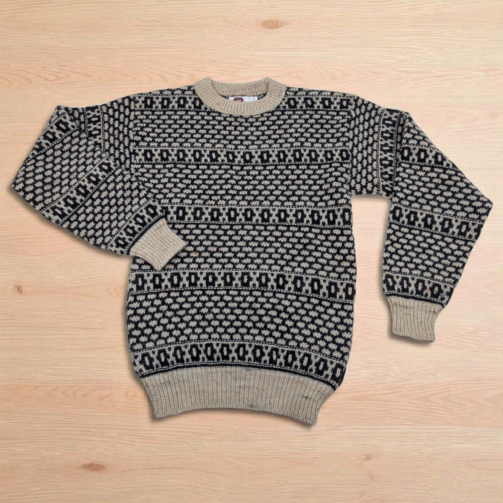 Scandinavian J’ma Plum Sweater 100% Wool Mens Medium USA Made Knit Vintage
