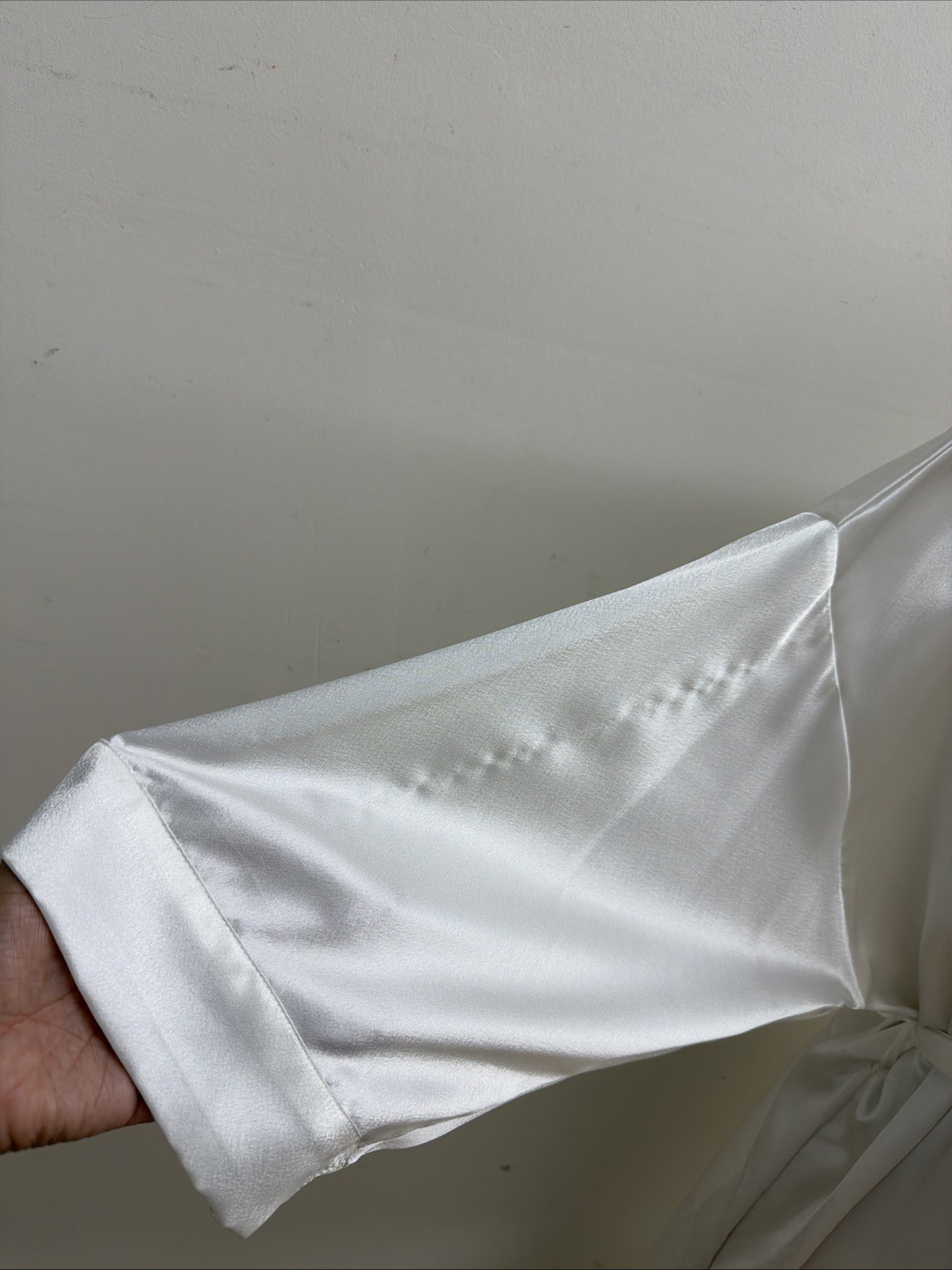 Christian Dior Vtg Maxi Nightgown Satin Slip Dress Small & Robe Small Ivory