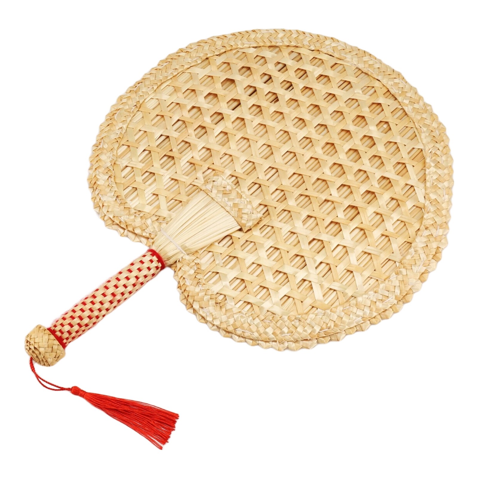 Hand-Woven Woven Straw Hand Fan Old Summer Natural Hand Fan Environmentally8474