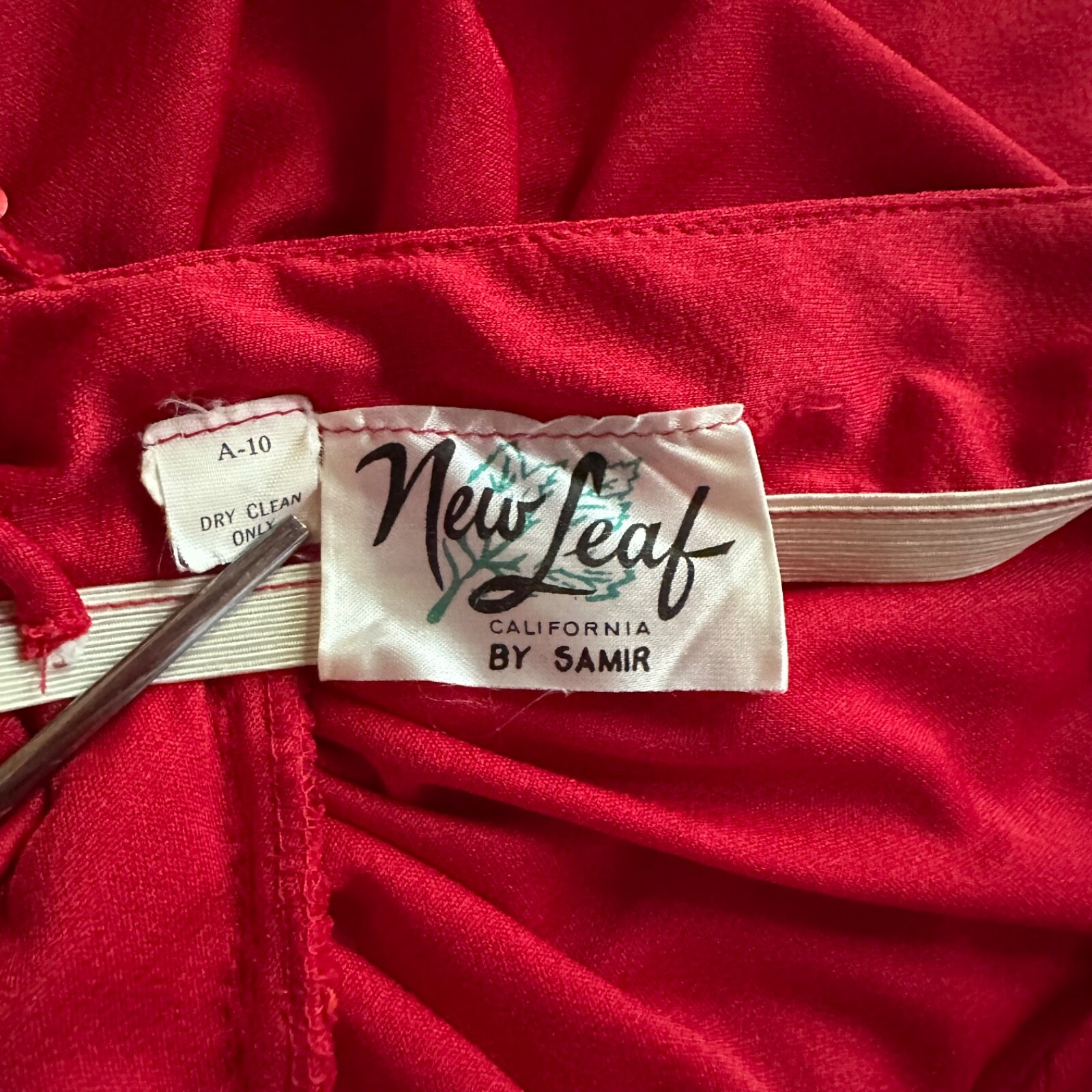 Vintage 70s New Leaf by Samir Slinky Disco Dress Sequined Draped Red Jersey S