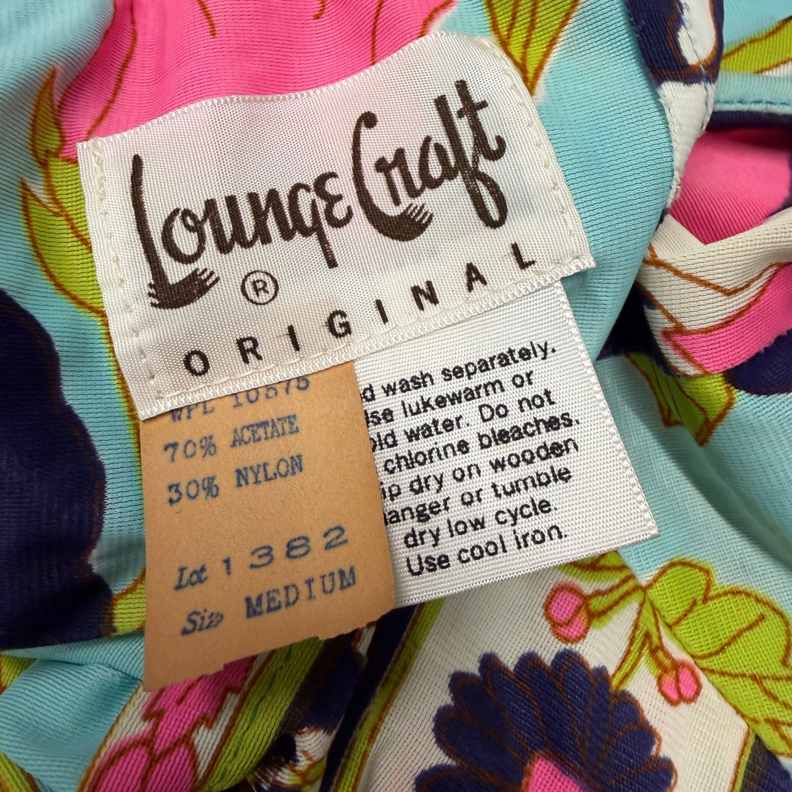 Vintage Lounge Craft Maxi Dress Womens Medium Floral Blue Pink USA Union