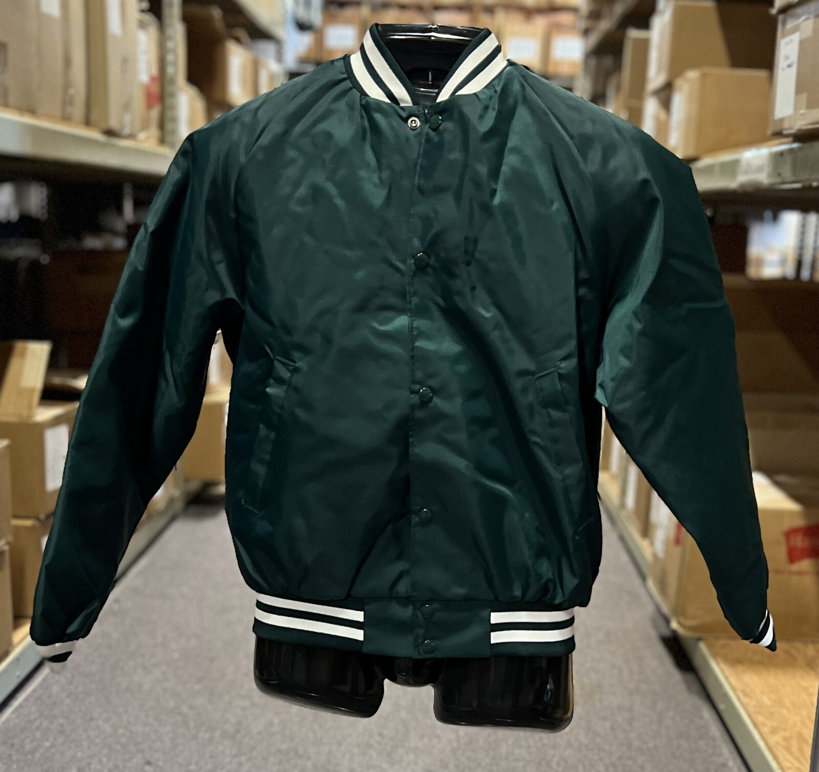 Vintage WestArk Bomber Jacket Unisex Adult S Dark Green Snap-Front (Lined)