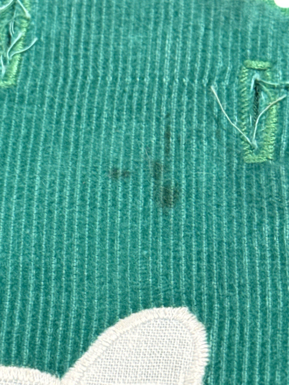 VTG 80s Preppy Green Corduroy Bermuda Bag Cover Unicorn Ric Rac SWM Monogram A