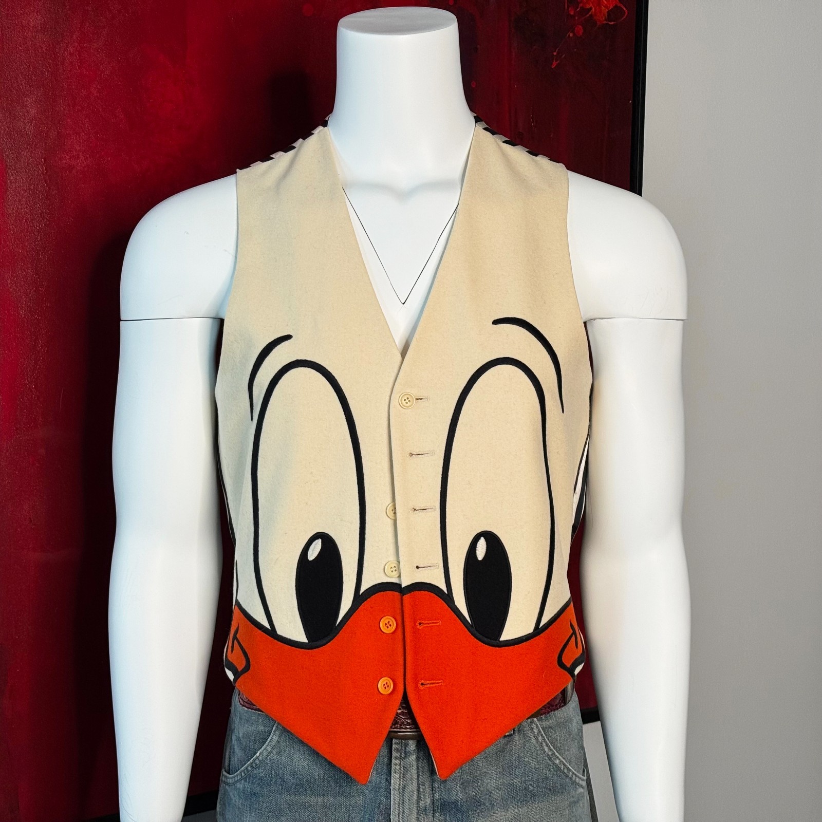 MOSCHINO CHEAP and CHIC wool vest Donald Duck size 50 from F/W 1993/94
