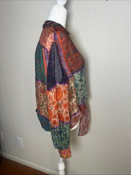 Vintage Judith ann creations patchwork silk sari blouse