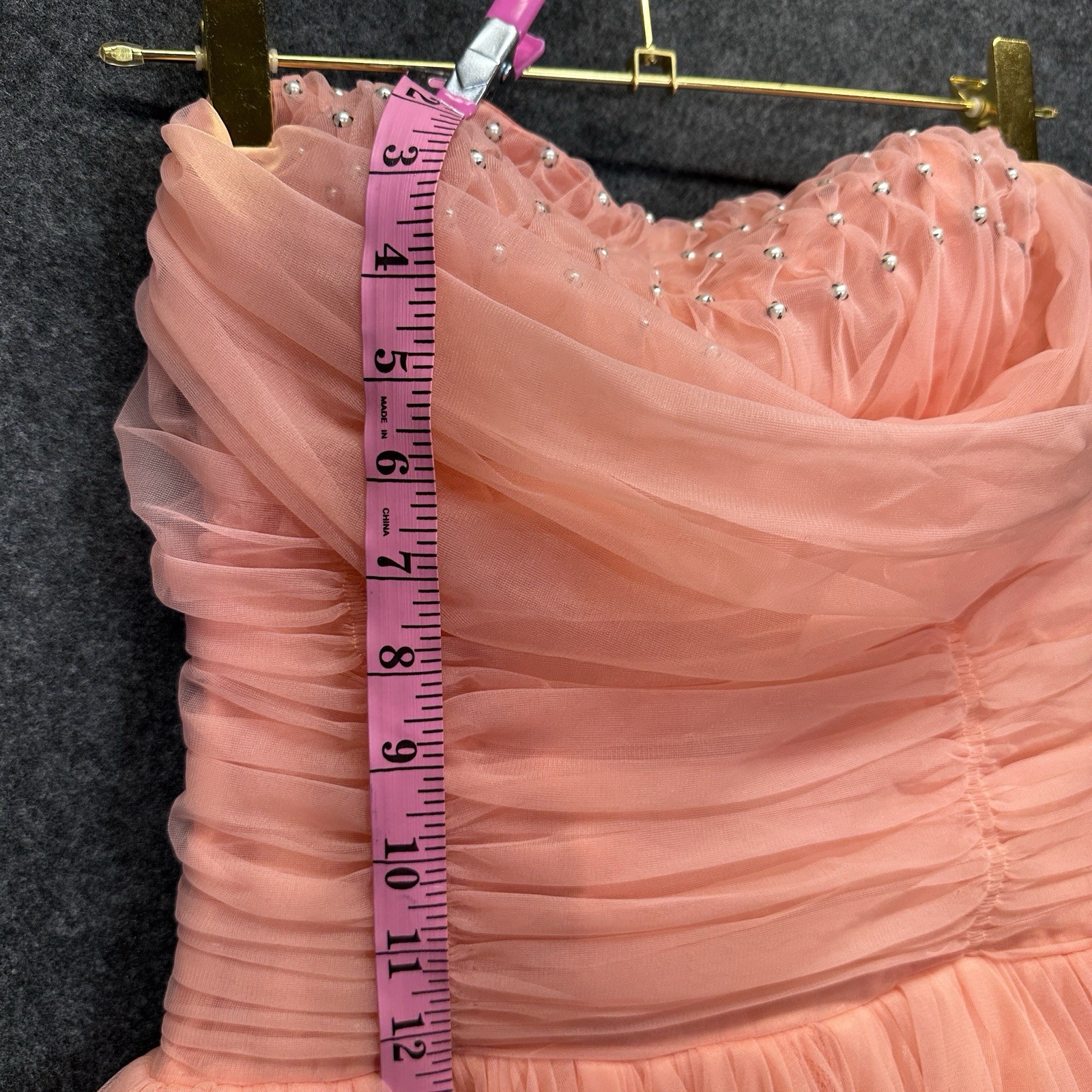 VTG 50s Coral Tulle VLV/ Coquette/whimsy/fairy Dress S Waist 25 In