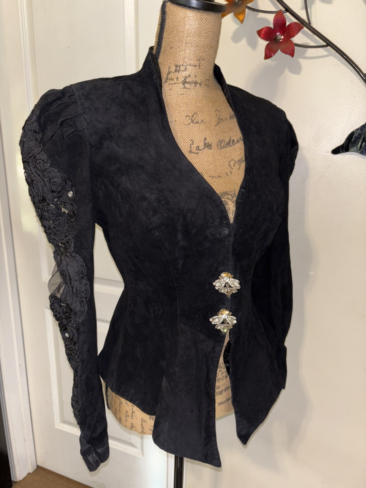Lillie Rubin Exclusive Black Leather Jacket Blazer Vintage Women’s 10 Medium