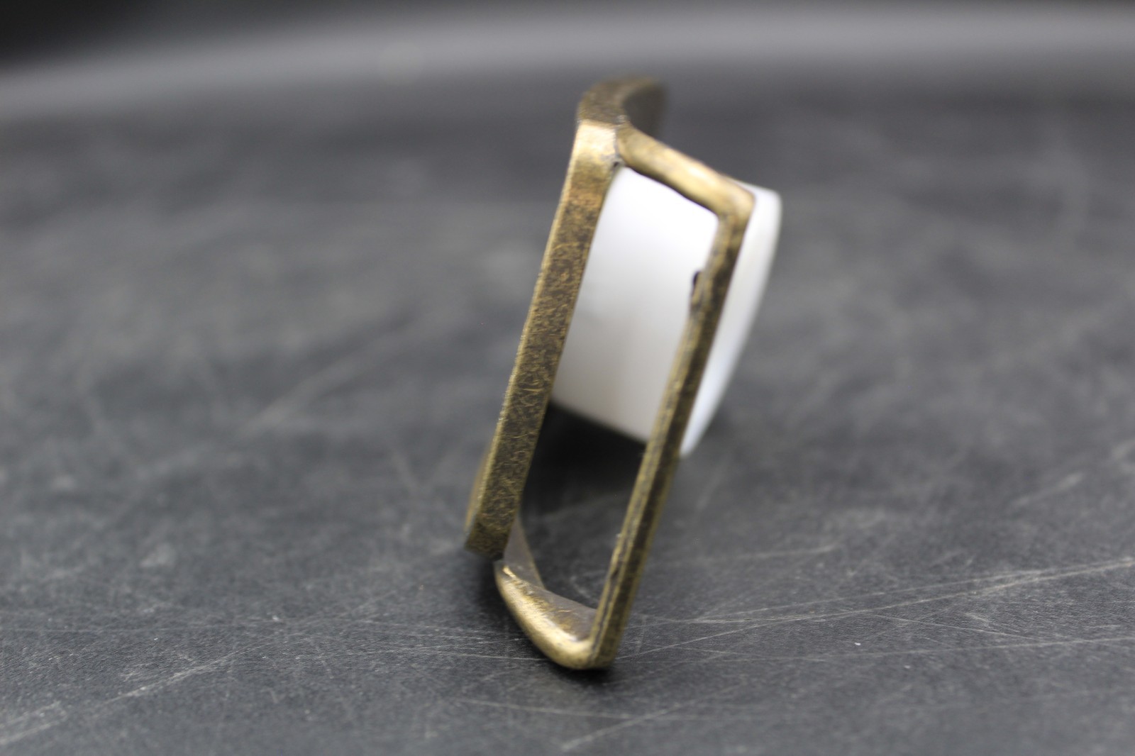 Military Style BELT BUCKLE “Second To None” Brass with leather inlay
