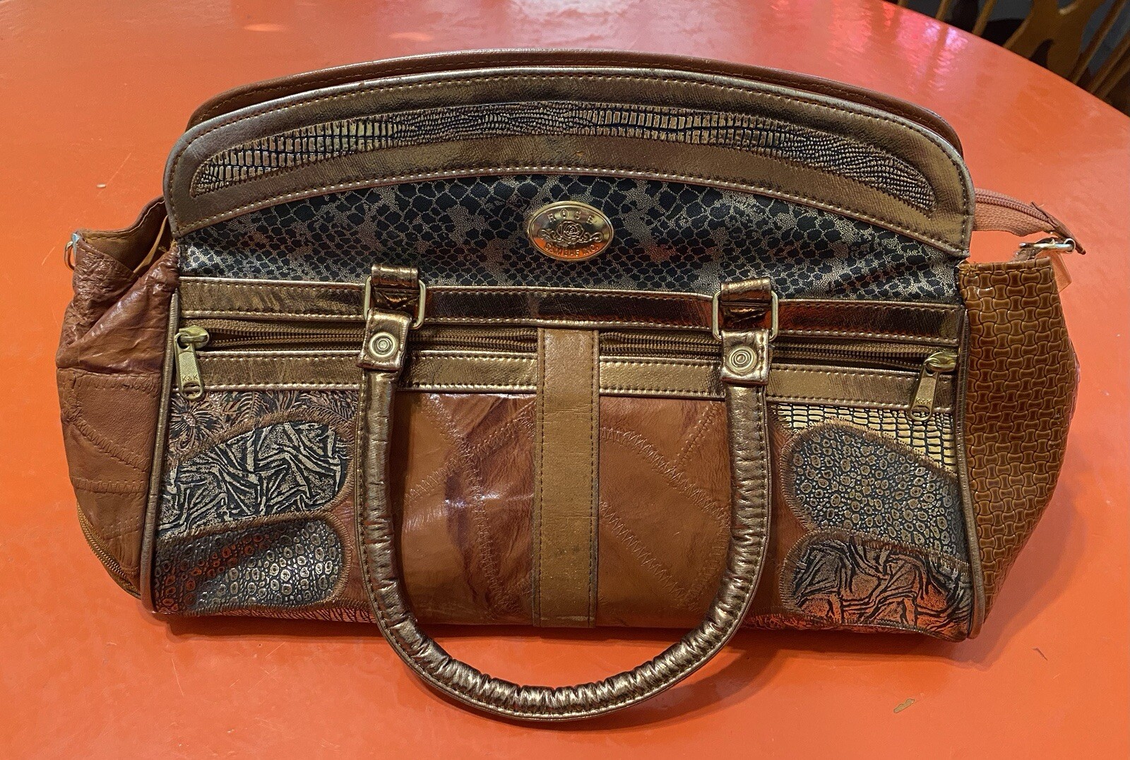 Vintage Sam Dae Rose Leather Purse/Handbag. New Old Stock. Korea. READ!