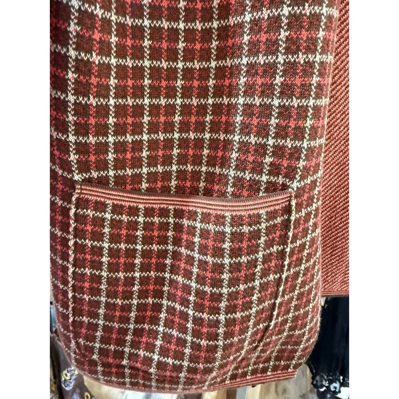 Drumohr Made in Italy Red Plaid Knit Blazer Jacket Mens 48 IT 38 US NWT
