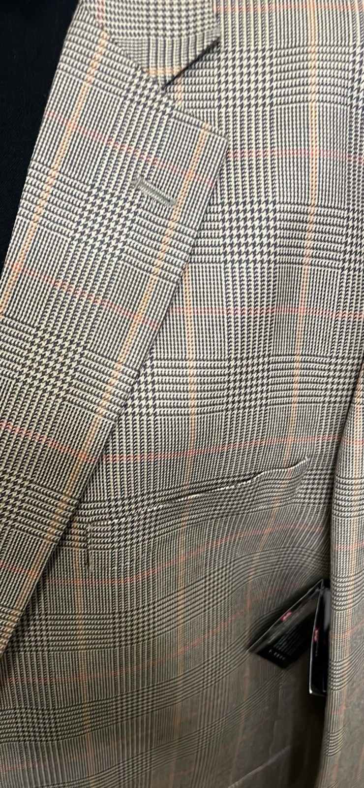 Men sports jacket Blazer 42R Olive plaid 100% silk Dress casual business Formal