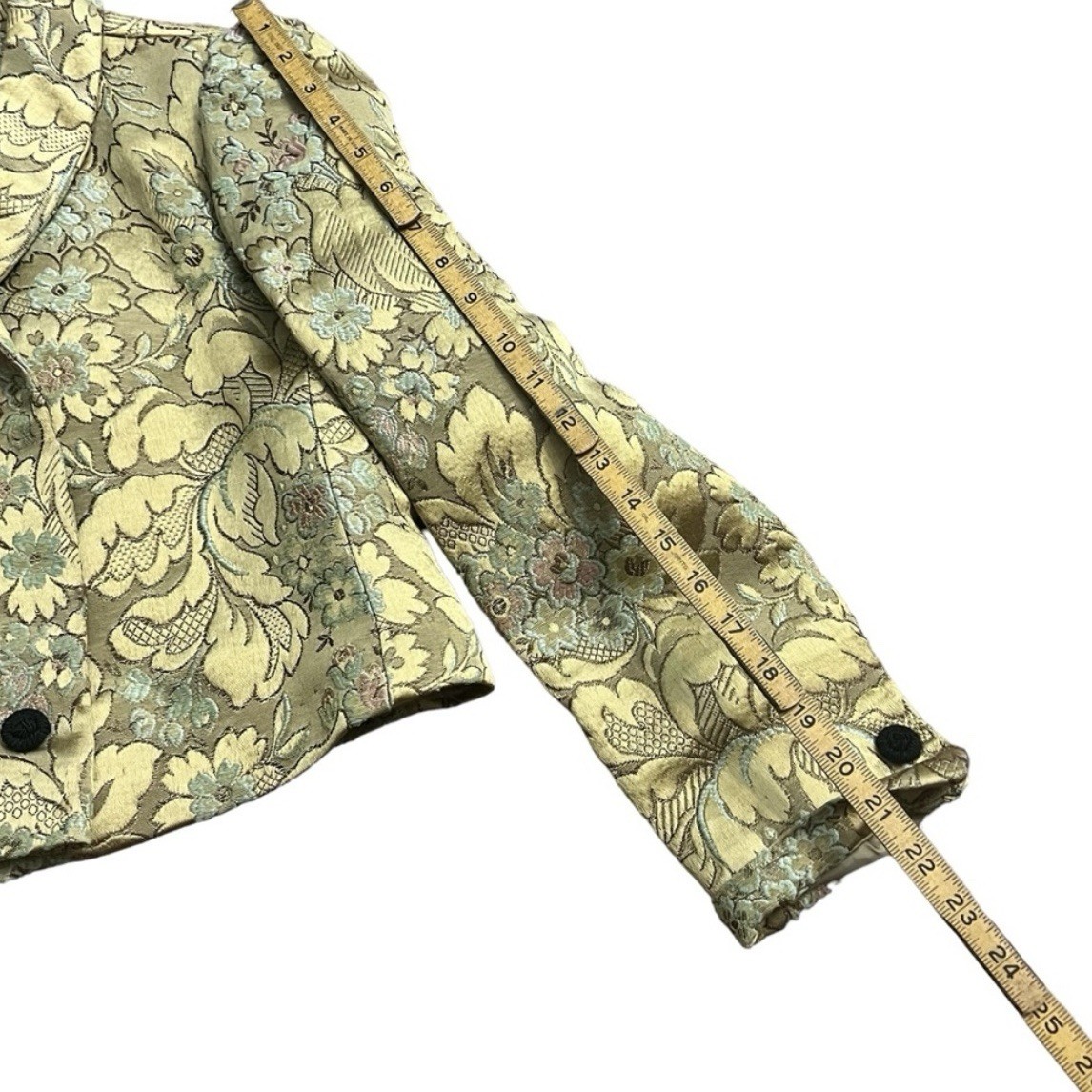 Vintage Stunning Betty Hanson Gold Floral Brocade Jacket, Size 6, Small/Medium