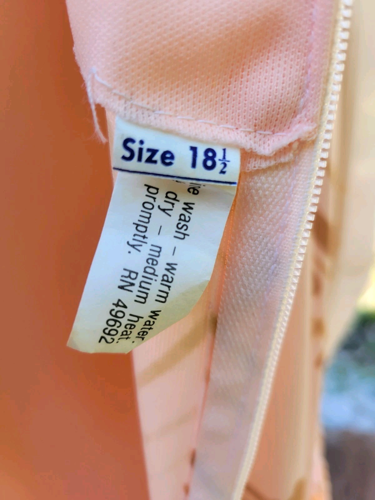 Vintage 70s Abstract Print Midi Dress Pink Peach Sheer Long Sleeve Braided Belt