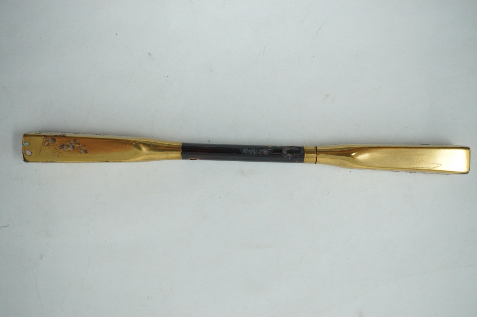 Japanese Hairpin & Haircomb Set Kougai Gold Makie & Signed from Japan 1114F15