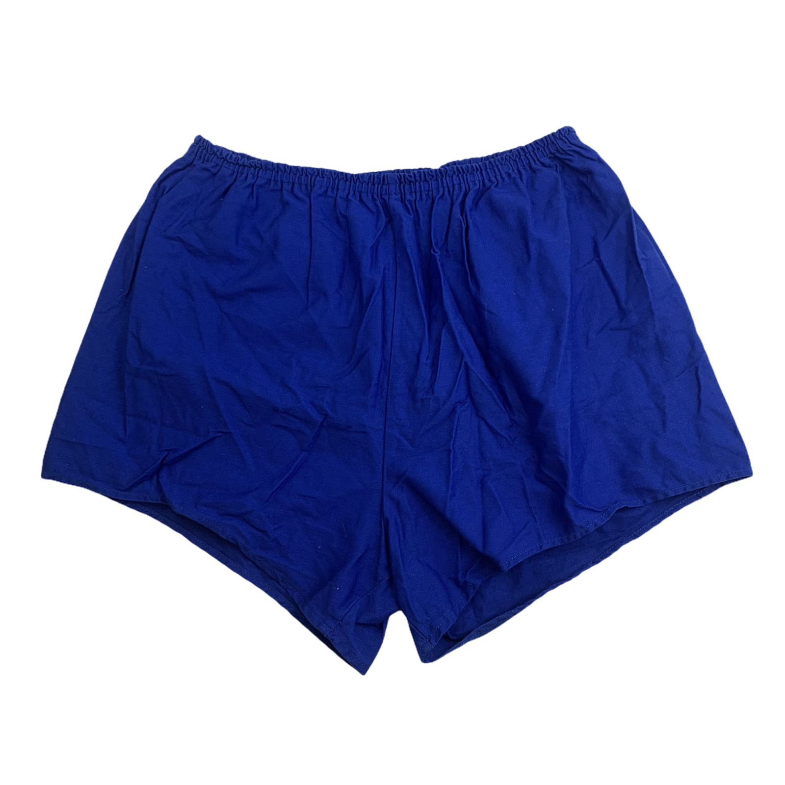Vintage Running Shorts Size 9 Approx L-XL Cotton Short Pants 80s Blue DDR BA3