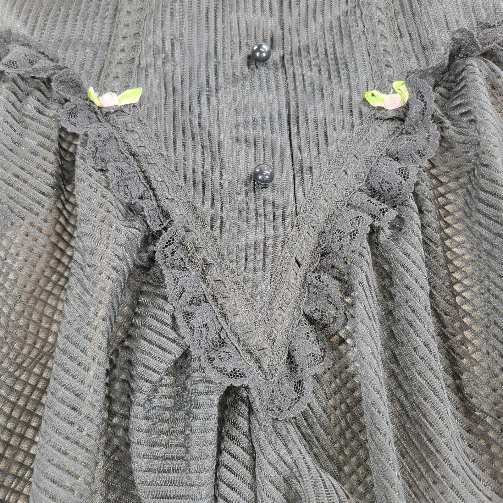 VTG Emil Bole Gothic Corset Lingerie Dress Sz S Black Sheer Mesh Maxi Grunge NEW