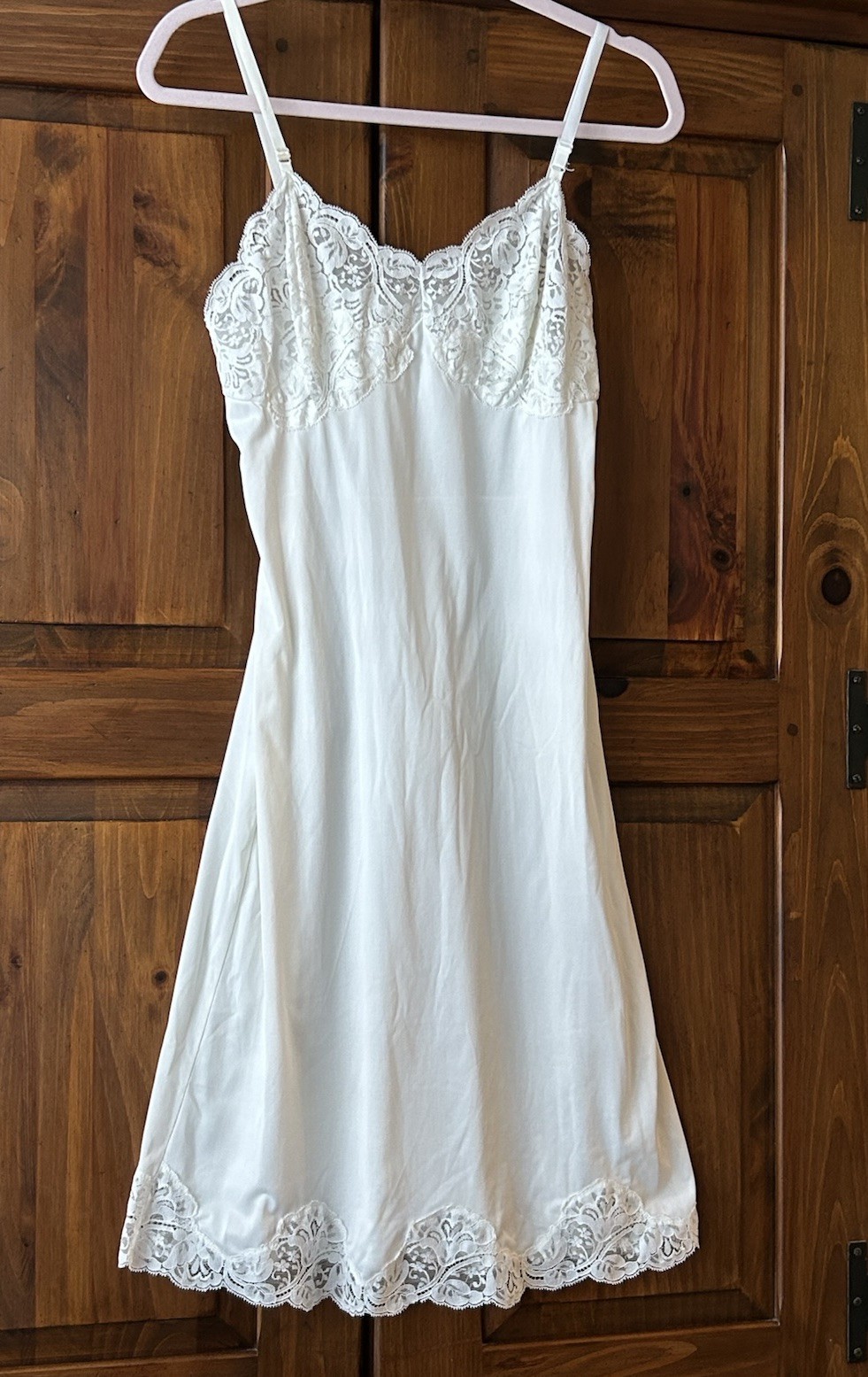 Vintage Wonder Maid Non Cling Nylon White Full Slip size 34 Union Made