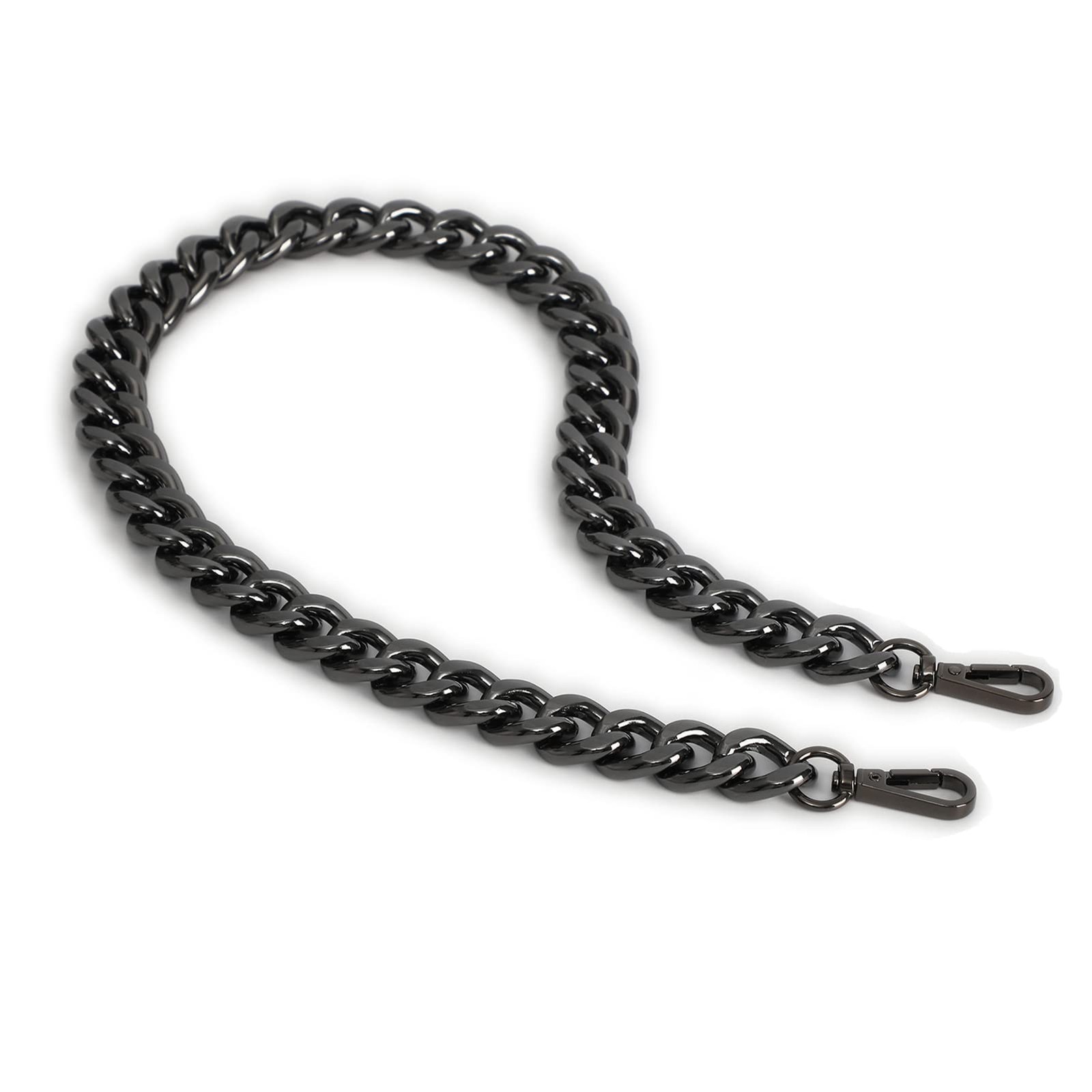 Xiazw 26 Inch Chic Metal Purse Chain Strap Handle 26 Inch, Black – Grey