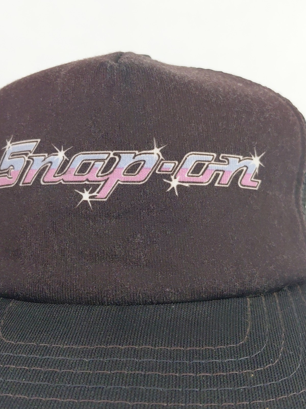 VTG New Era Snap-on Tools Trucker Hat Black Mesh Snapback Made in USA