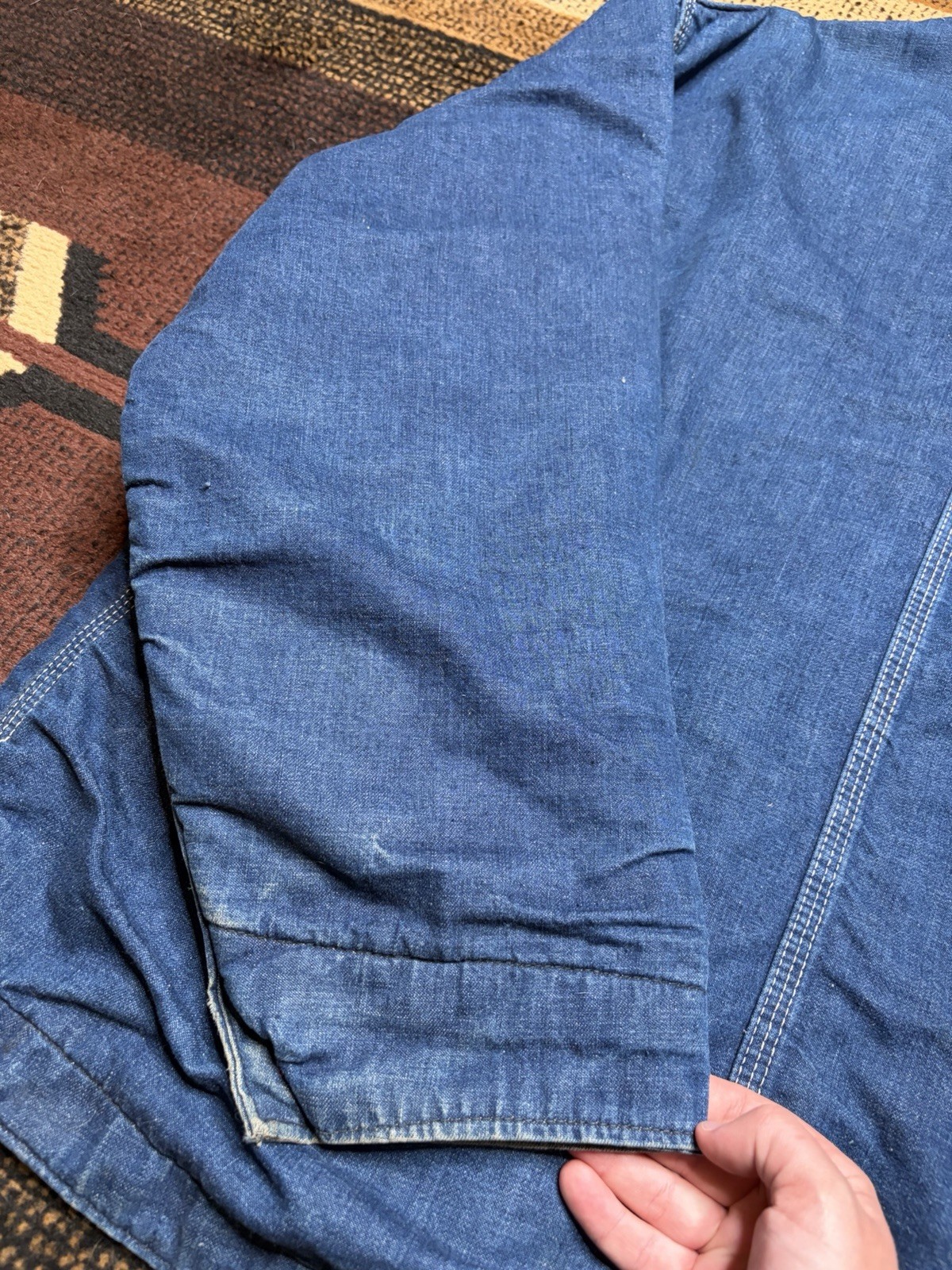 Vintage 60s Big Mac Sanforized Penneys Lined Denim Chore Coat Jacket Size XXL