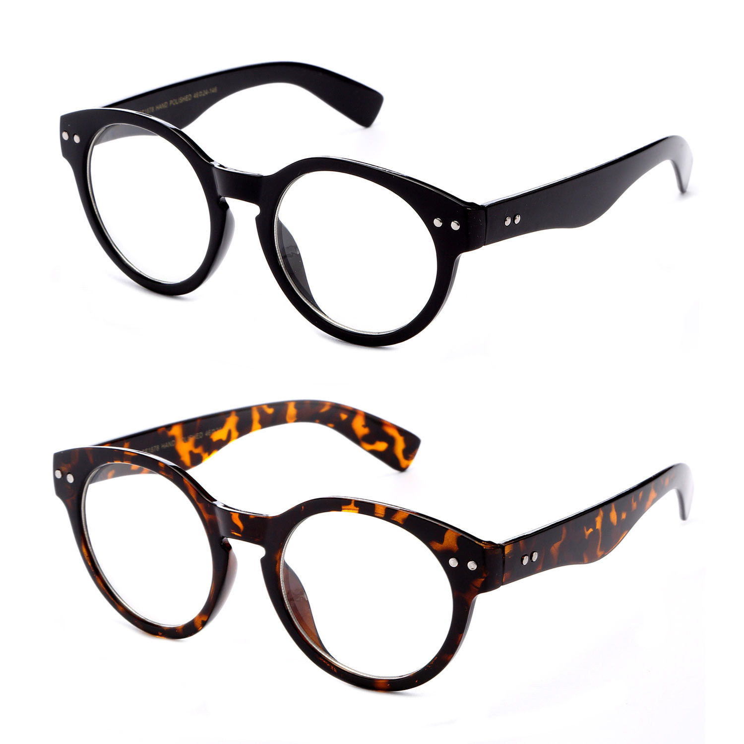 Keyhole Clear Lens Glasses Vintage Dapper Fashion Round Circle Unisex Men Women