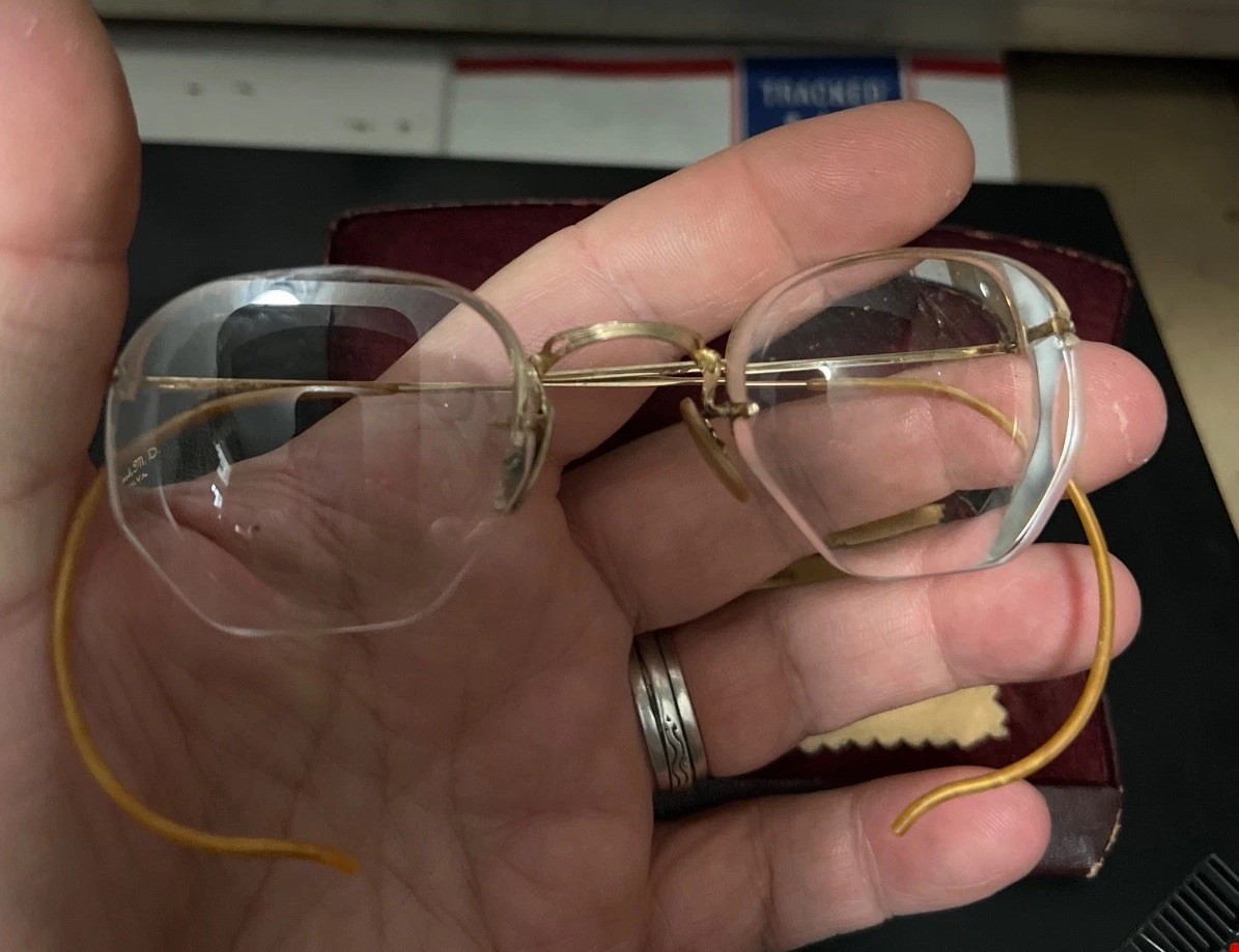 Lot 2 Antique Eyeglasses Marked 1/10th 12K GF Each With Case! B&L & AO! Nice!