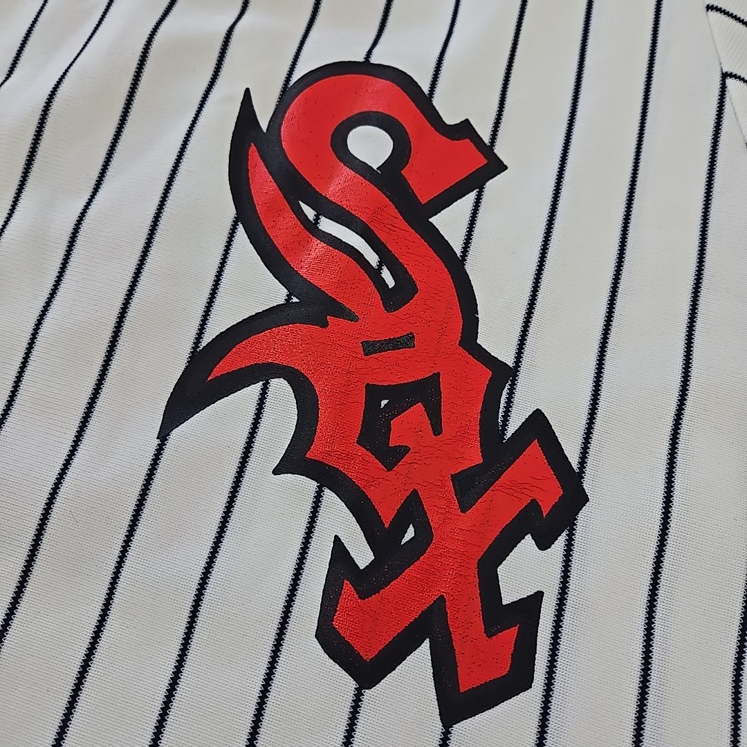 Rare VTG 70s New Era Knitting Mills Chicago White Sox #7 Jersey Mens L/XL Stripe