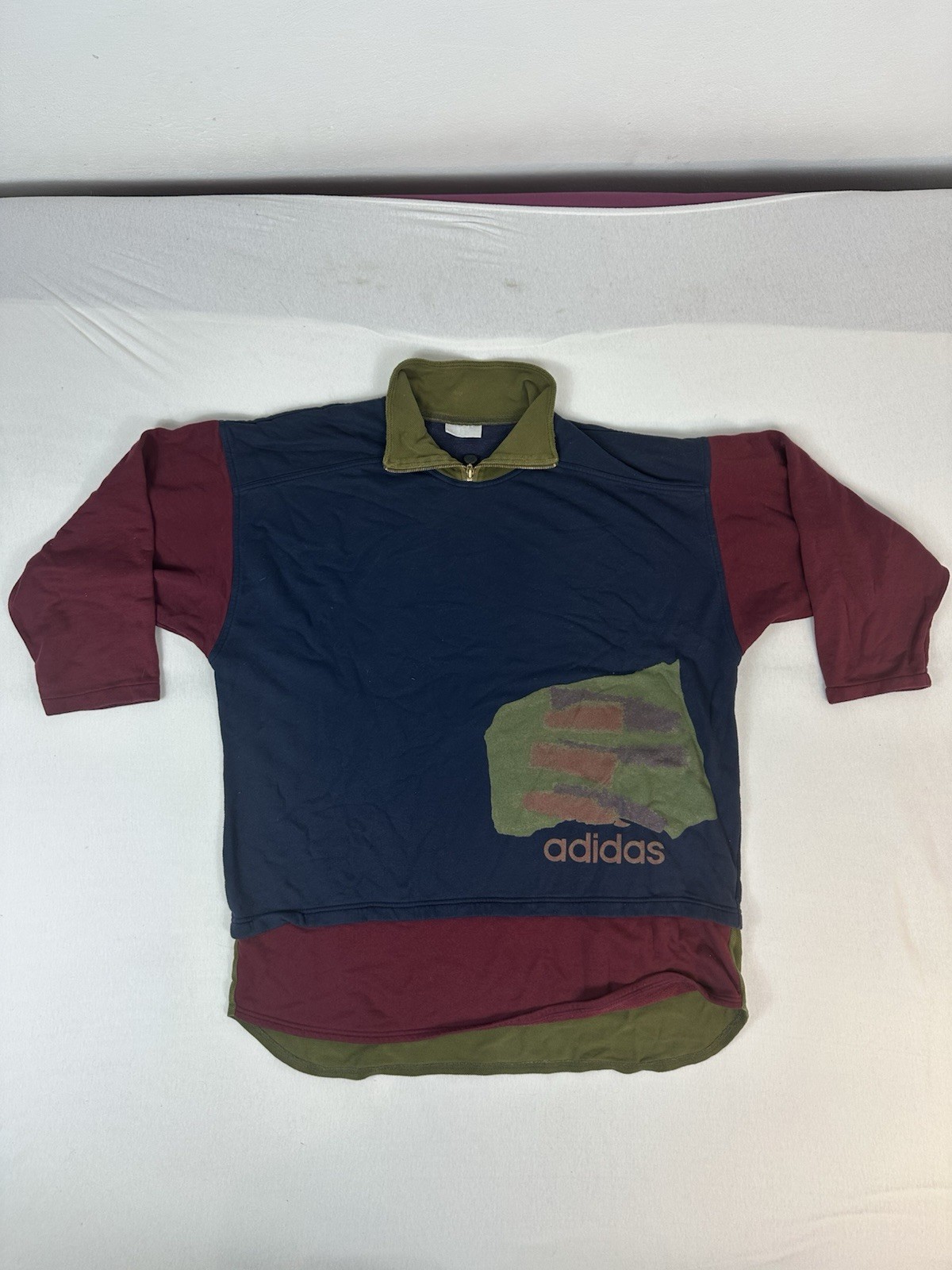 Vintage Adidas Sweater, 90s Retro Jumper, Size L, True Vintage, Three Stripes
