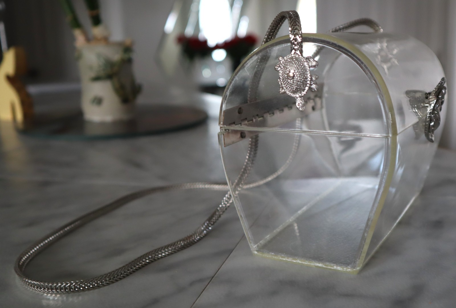 Vintage 1950s Wilardy Clear Lucite Handbag