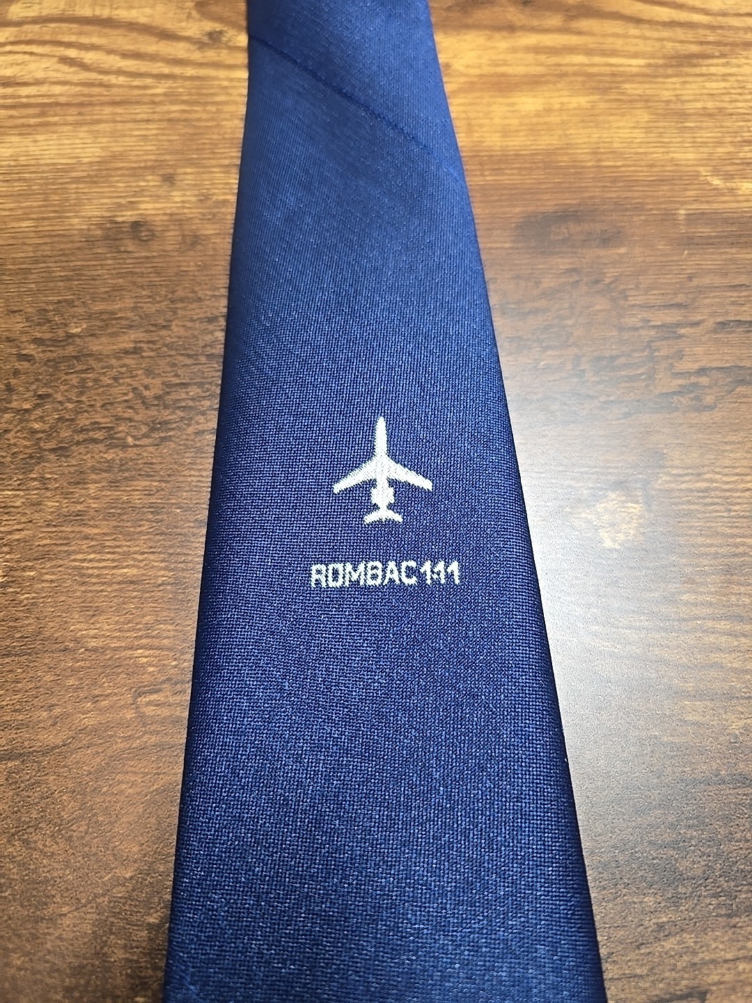 Vintage Romanian Rombac 1-11 Airplane Logo Tie 4 In X 55 In. Pilot Nostalgia