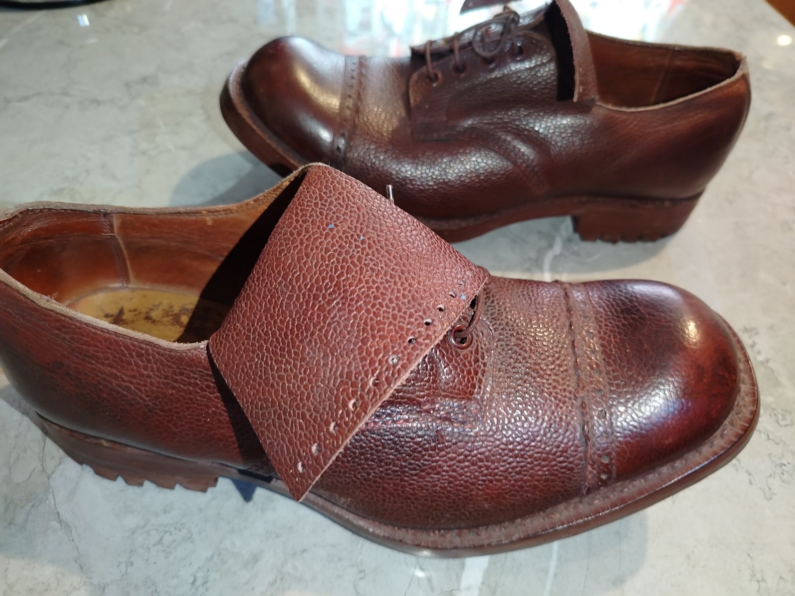 RARE VINTAGE NEW OLD STOCK NOS BRITISH COUNTRY VELDTSCHOEN DERBY SHOES SIZE US10
