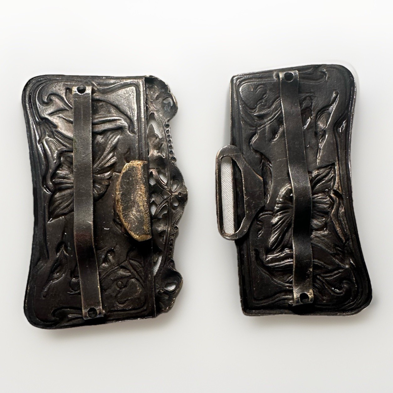Antique Art nouveau Silverplate Belt Buckle