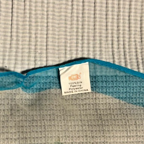 New Vintage 20 x 64 Inch Large, Blue, White, Sheer Rectangle Scarf – Poly- VS-71