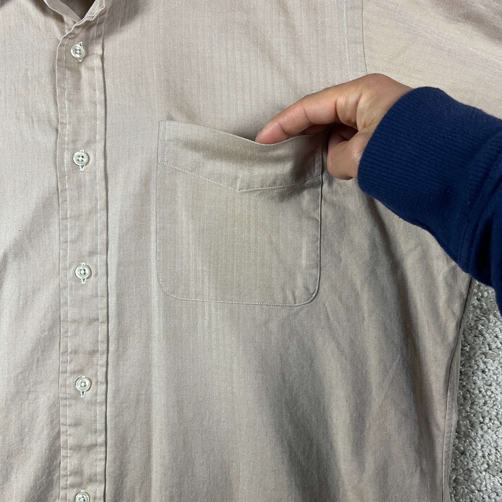 VTG Polo Ralph Lauren Brown Dress Shirt 16 32/33 Classic Fit Long Sleeve Andrew