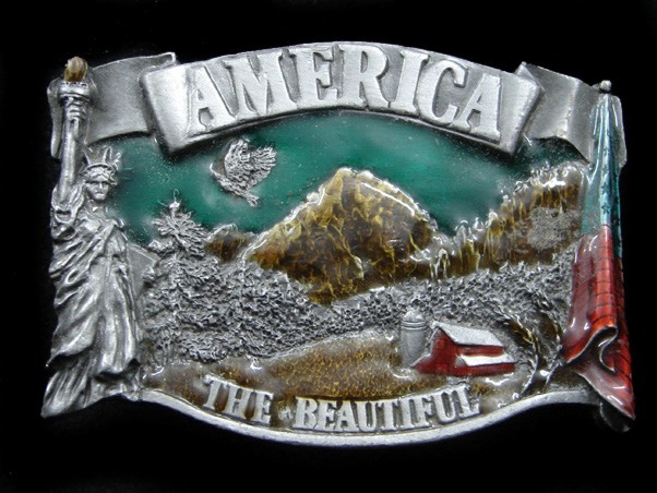 SA13166 *NOS* VINTAGE 1983 **AMERICA THE BEAUTIFUL** COMMEMORATIVE BELT BUCKLE